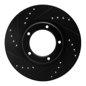 Toyota Tacoma Brake Rotor (1) - Front Left - R1 Concepts - Drilled & Slotted - Black - `95-`04